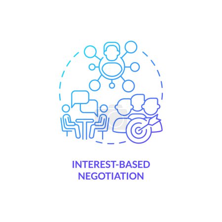 Illustration for Gradient interest based negotiation icon concept, isolated vector, lobbying government thin line illustration. - Royalty Free Image