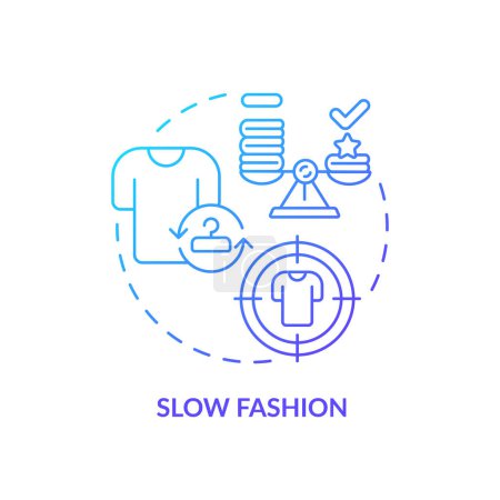 Illustration for Blue gradient slow fashion icon concept, isolated vector, sustainable office thin line illustration. - Royalty Free Image