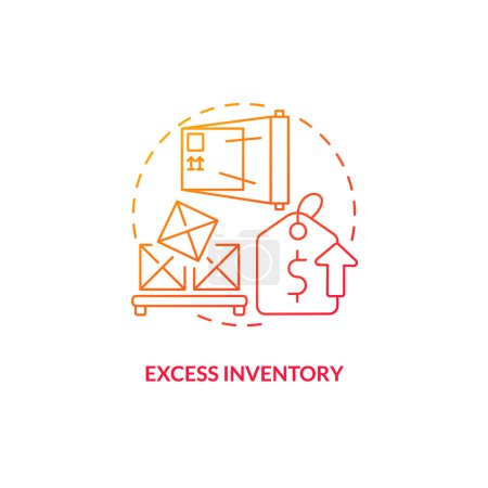 Illustration for 2D gradient excess inventory thin line icon concept, isolated vector, illustration representing overproduction. - Royalty Free Image