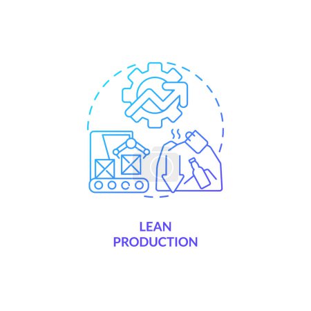 Ilustración de Concepto de icono de línea delgada de producción magra gradiente 2D, vector aislado, ilustración que representa la sobreproducción. - Imagen libre de derechos
