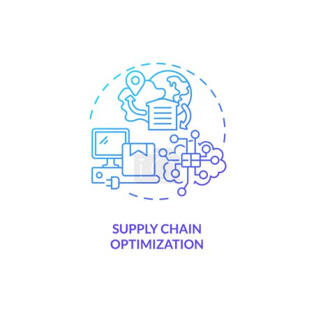 Illustration for 2D gradient supply chain optimization thin line icon concept, isolated vector, illustration representing overproduction. - Royalty Free Image