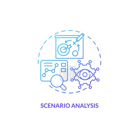 Illustration for 2D gradient scenario analysis thin line icon concept, isolated vector, illustration representing overproduction. - Royalty Free Image