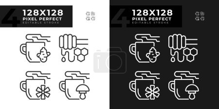 Téléchargez les illustrations : Pixel 2D parfaite collection simple d'icônes sombres et claires représentant l'illustration de ligne mince sans allergène, modifiable. - en licence libre de droit