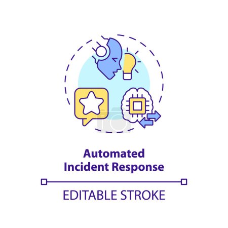 Illustration for 2D editable automated incident response icon representing AI ops, isolated vector, multicolor thin line illustration. - Royalty Free Image
