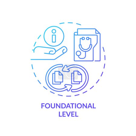 Illustration for 2D gradient blue icon foundational level concept, isolated vector, health interoperability resources thin line illustration. - Royalty Free Image