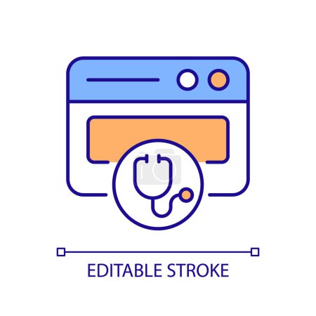 Illustration for 2D editable implement in practice icon representing health interoperability resources, isolated vector, multicolor thin line illustration. - Royalty Free Image