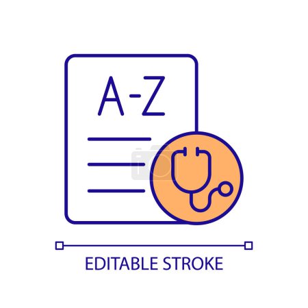 Illustration for 2D editable vocabulary standards icon representing health interoperability resources, isolated vector, multicolor thin line illustration. - Royalty Free Image