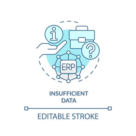 Illustration for Editable insufficient data blue icon concept, isolated vector, enterprise resource planning thin line illustration. - Royalty Free Image