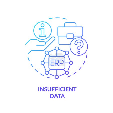 Illustration for Gradient insufficient data icon concept, isolated vector, enterprise resource planning thin line illustration. - Royalty Free Image