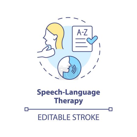 Illustration for 2D editable multicolor icon speech language therapy concept, simple isolated vector, dyslexia thin line illustration. - Royalty Free Image