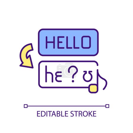 Illustration for 2D editable phonological difficulties icon representing dyslexia, isolated vector, multicolor thin line illustration. - Royalty Free Image