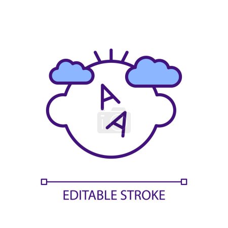 Illustration for 2D editable early dyslexia detection icon representing dyslexia, isolated vector, multicolor thin line illustration. - Royalty Free Image
