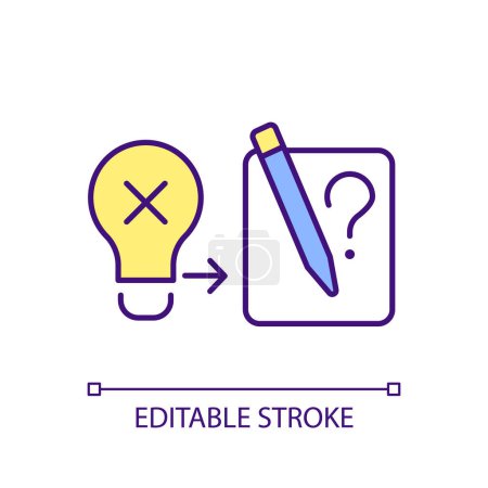 Illustration for 2D editable spelling difficulties icon representing dyslexia, isolated vector, multicolor thin line illustration. - Royalty Free Image