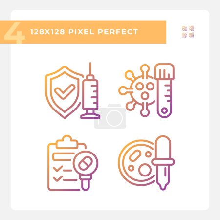 Illustration for Pixel perfect gradient icons pack of bacteria, thin linear illustration. - Royalty Free Image
