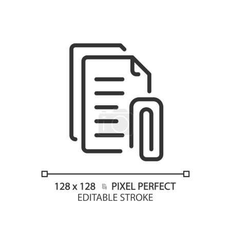 Ilustración de 2D pixel perfecto accesorio negro editable icono simple, vector aislado, ilustración de documento de línea delgada. - Imagen libre de derechos