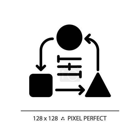 Téléchargez les illustrations : Icône d'adaptabilité de style glyphe 2D pixel parfait, vecteur isolé, illustration de silhouette représentant les compétences douces. - en licence libre de droit