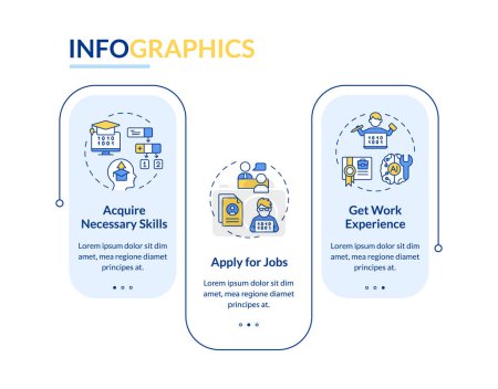 Illustration for 2D AI engineer vector infographics template with thin line icons, data visualization with 3 steps, process timeline chart. - Royalty Free Image