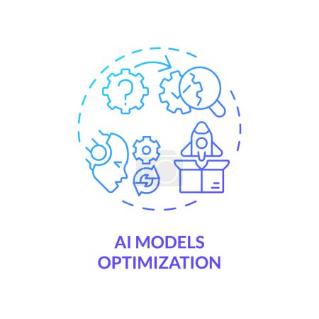 Ilustración de Icono de optimización de modelos de IA de gradiente 2D, vector aislado, ilustración de línea delgada creativa de ingeniero de IA - Imagen libre de derechos