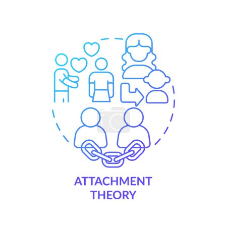 Illustration for 2D thin line gradient icon attachment theory concept, isolated vector, blue illustration representing codependent relationship. - Royalty Free Image