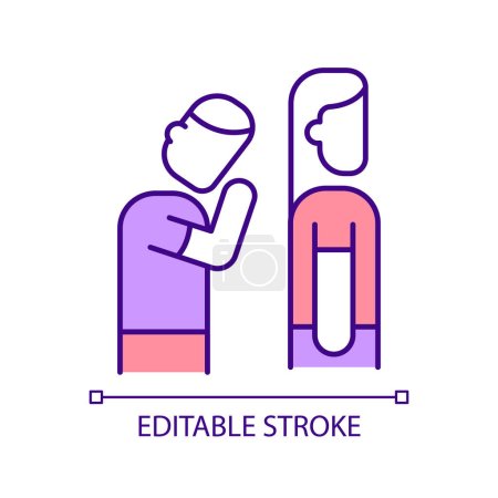 Illustration for 2D editable lack of empathy icon representing codependent relationship, isolated vector, multicolor thin line illustration. - Royalty Free Image