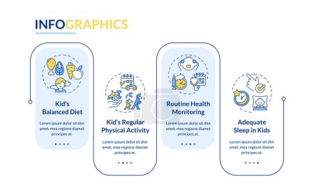 Illustration for 2D parenting children with health issues vector infographics template with colorful icons, data visualization with 4 steps, process timeline chart. - Royalty Free Image