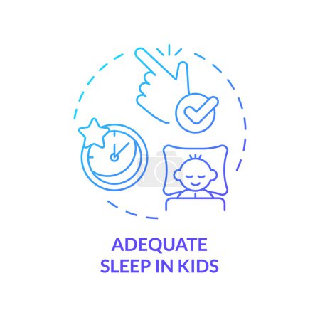 Illustration for 2D gradient icon adequate sleep in kids concept, isolated vector, illustration representing parenting children with health issues. - Royalty Free Image