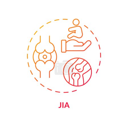 Illustration for 2D gradient icon JIA concept, isolated vector, illustration representing parenting children with health issues. - Royalty Free Image