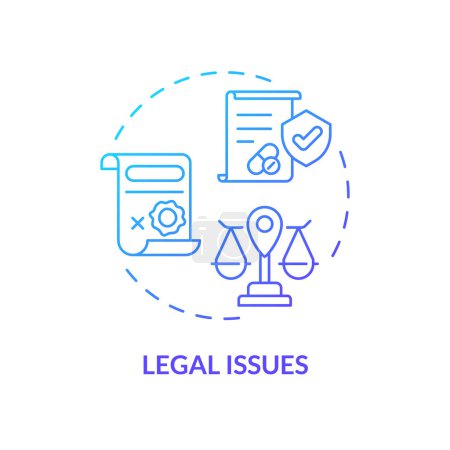 2D gradient legal issues icon, simple isolated vector, medical tourism thin line illustration.