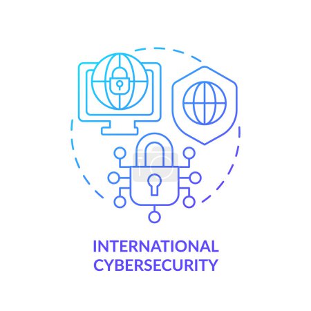 Illustration for 2D gradient international cybersecurity icon, simple isolated vector, cyber law thin line illustration. - Royalty Free Image