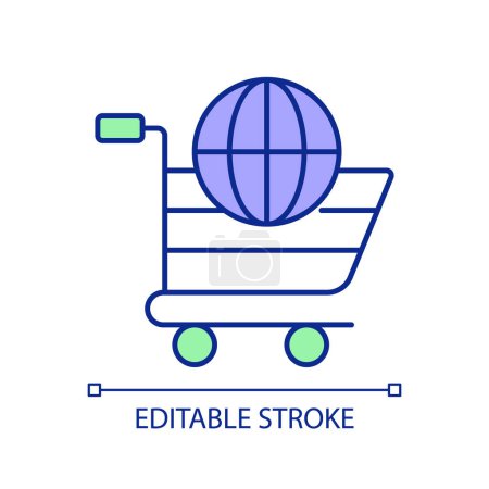 Illustration for 2D simple editable e-commerce laws icon representing cyber law, isolated vector, thin line illustration. - Royalty Free Image