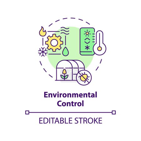 Ilustración de Icono de control ambiental multicolor editable 2D, vector aislado simple, ilustración de línea delgada de gestión integrada de plagas. - Imagen libre de derechos