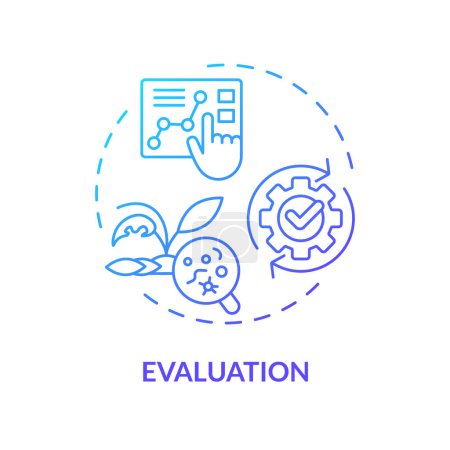 2D gradient evaluation icon, isolated vector, integrated pest management thin line illustration.