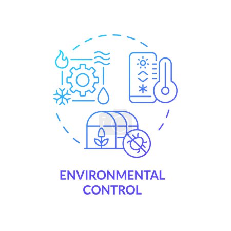 Ilustración de Icono de control ambiental de gradiente 2D, vector aislado, ilustración de línea delgada de gestión integrada de plagas. - Imagen libre de derechos