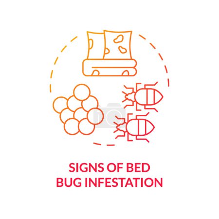 Ilustración de Signos de gradiente 2D del icono de infestación de chinches de cama, vector aislado, ilustración de línea delgada de gestión integrada de plagas. - Imagen libre de derechos