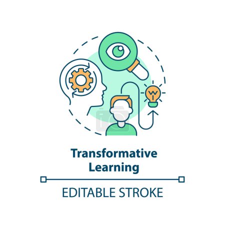 Illustration for 2D editable multicolor transformative learning icon, simple isolated vector, learning theories thin line illustration. - Royalty Free Image