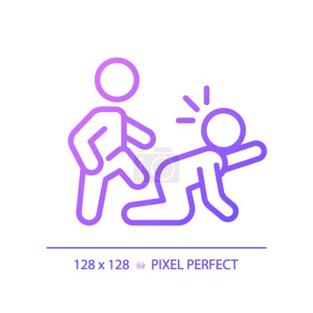 Ilustración de Icono de abandono de gradiente perfecto de píxeles 2D, vector aislado, ilustración púrpura de línea delgada que representa la psicología. - Imagen libre de derechos