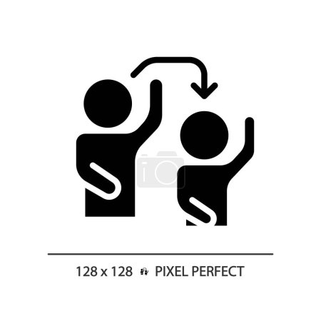 Illustration for 2D pixel perfect glyph style imitation icon, isolated vector, silhouette illustration representing psychology. - Royalty Free Image