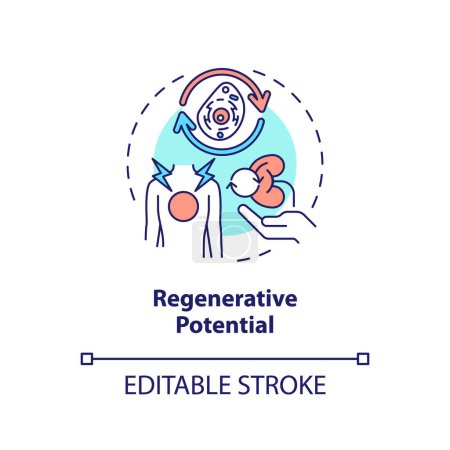 Illustration for 2D editable multicolor regenerative potential icon, simple isolated vector, thin line illustration representing cell therapy. - Royalty Free Image