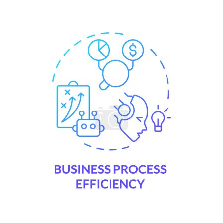 Illustration for 2D gradient business process efficiency icon, creative isolated vector, thin line blue illustration representing cognitive computing. - Royalty Free Image