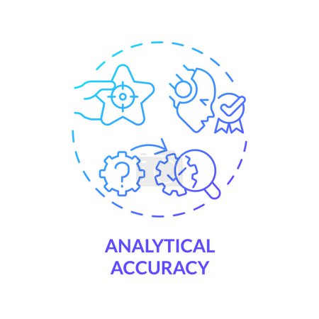 Ilustración de Icono de precisión analítica de gradiente 2D, vector aislado creativo, ilustración azul de línea delgada que representa la computación cognitiva. - Imagen libre de derechos