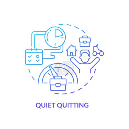 Illustration for 2D gradient quiet quitting icon, simple isolated vector, thin line illustration representing workplace trends. - Royalty Free Image