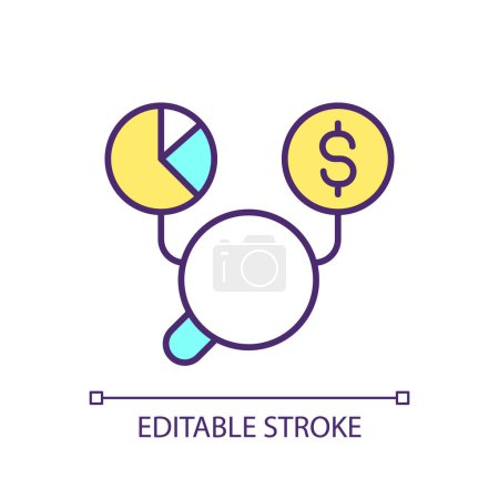 Illustration for 2D editable business process efficiency icon representing cognitive computing, isolated vector, thin linear illustration. - Royalty Free Image