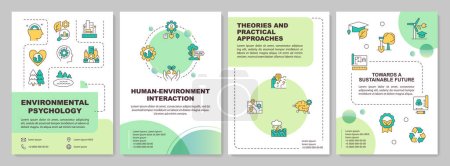 Illustration for 2D creative gradient environmental psychology brochure template, leaflet design with thin linear icons, 4 vector layouts. - Royalty Free Image