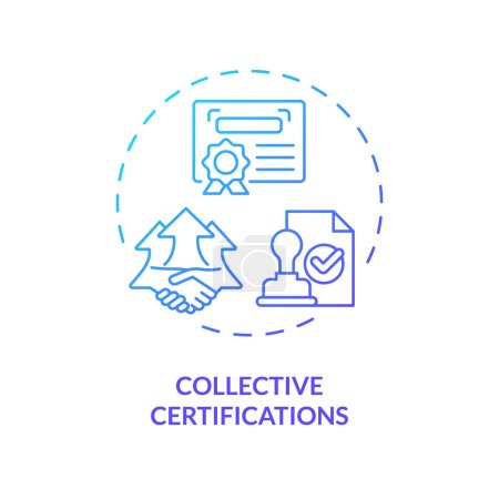 Ilustración de Icono de certificaciones colectivas de gradiente 2D, vector aislado creativo, ilustración de línea delgada que representa clusters agrícolas. - Imagen libre de derechos