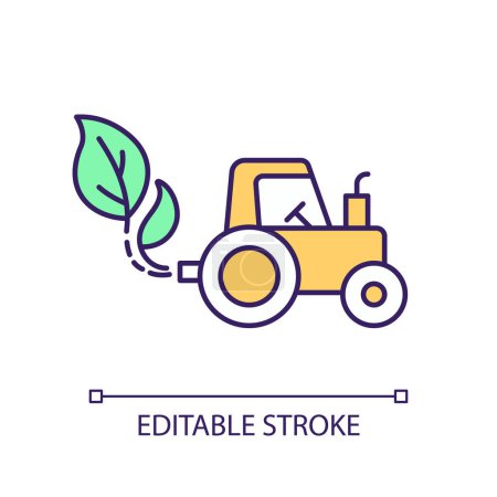 Téléchargez les illustrations : Icône de durabilité modifiable 2D représentant les grappes agricoles, vecteur isolé, illustration linéaire mince. - en licence libre de droit