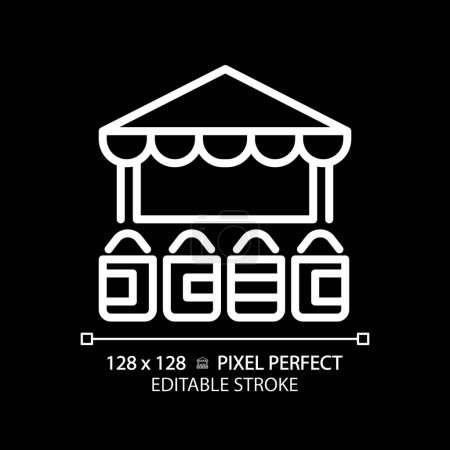 Illustration for Traditional spices and herbs arabic market white linear icon for dark theme. Open space souk. Famous culture architecture. Thin line illustration. Isolated symbol for night mode. Editable stroke - Royalty Free Image