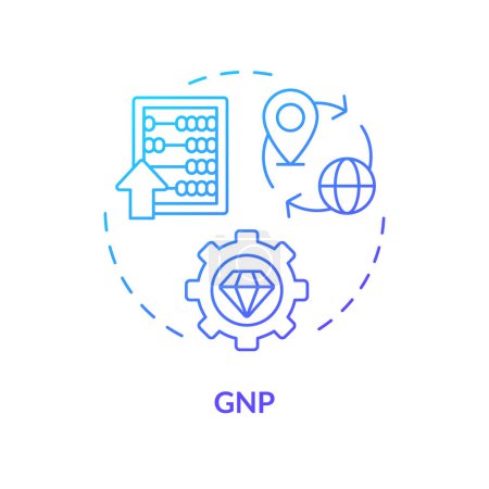 Gross national product blue gradient concept icon. National economy growth. Capital gain, income. Round shape line illustration. Abstract idea. Graphic design. Easy to use in brochure, booklet