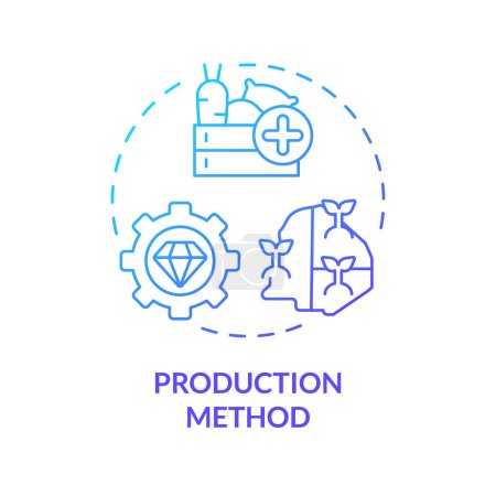 Production method blue gradient concept icon. National industry growth. Gdp calculating. Round shape line illustration. Abstract idea. Graphic design. Easy to use in brochure, booklet