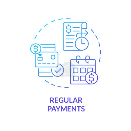 Regular payments blue gradient concept icon. Salary income, financial sustainability. Monthly revenue. Round shape line illustration. Abstract idea. Graphic design. Easy to use in brochure, booklet
