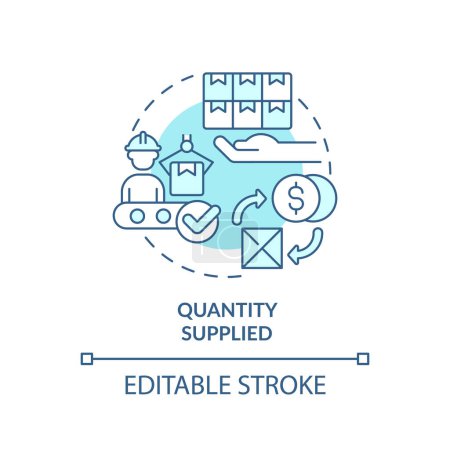 Quantity supplies soft blue concept icon. Specific amount of products for selling at given price. Round shape line illustration. Abstract idea. Graphic design. Easy to use in brochure marketing